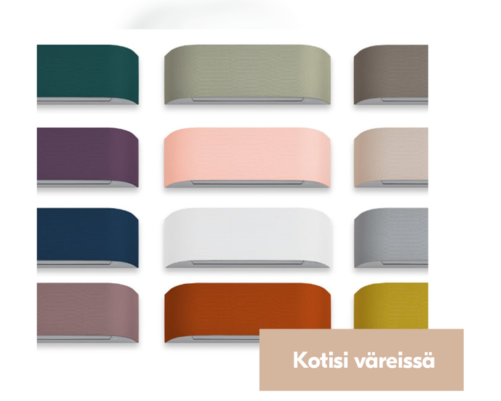 Toshiba Haori ilmalämpöpumppu eri värisillä päällisillä