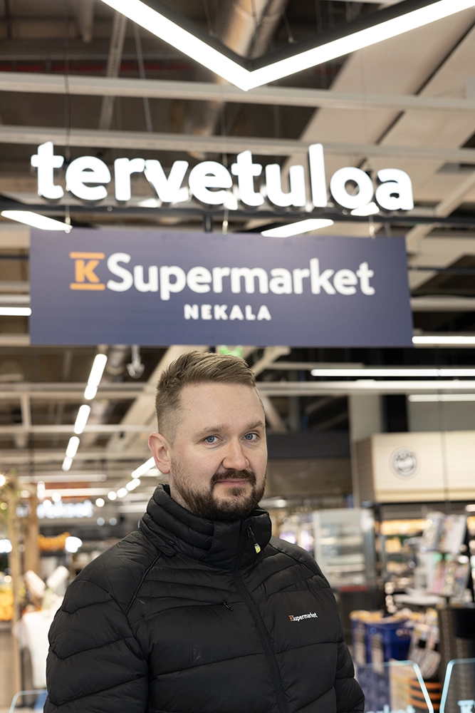 K-supermarket Nekalan kauppias Miki Rantala